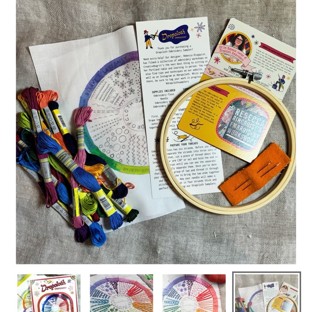 DROPCLOTH Colorwheel Embroidery Kit NWT - Picture 4 of 5